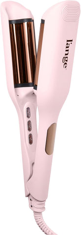 L'ANGE HAIR SculptWaver Titanium Deep Wave | Hair Crimper for Effortless Beach Waves | 3 Barrel Hair Waver with Adjustable Heat | Dual Voltage & Smart Timer | Styling Tools & Appliances, Blush - Small
