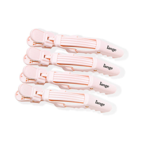 L’ange Alligator Hair Clips | Wide Teeth | Double-Hinged Design | For Sectioning & Securing Hair | Professional Styling Results | 4-Pack (Blush)