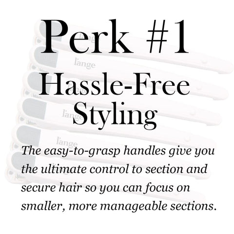 L'ANGE HAIR Rubber Sectioning Hair Clips | Narrow-Tipped Design | For Parting & Sectioning Hair | Easy Grip Handles | Professional Styling Results | 6-Pack (Blush)