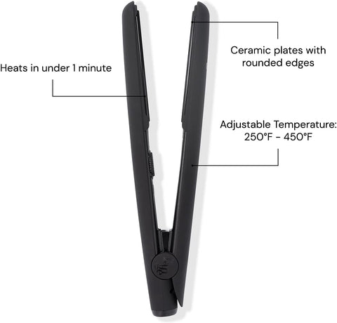 L'ANGE HAIR Le Ceramique 1-Pass Flat Iron Hair Straightener | Fast Heating Ceramic Flat Iron | Best Hot Tools Professional Hair Straightener to Lock in Moisture & Shine | (Black)