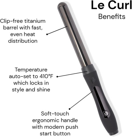 L'ANGE Hair Le Curl 25 MM Titanium Curling Wand | Professional 1 Inch Curling Iron for All Hair Types | Clip Free Hair Curler | Best Curling Wand for Tighter Curls & Beach Waves