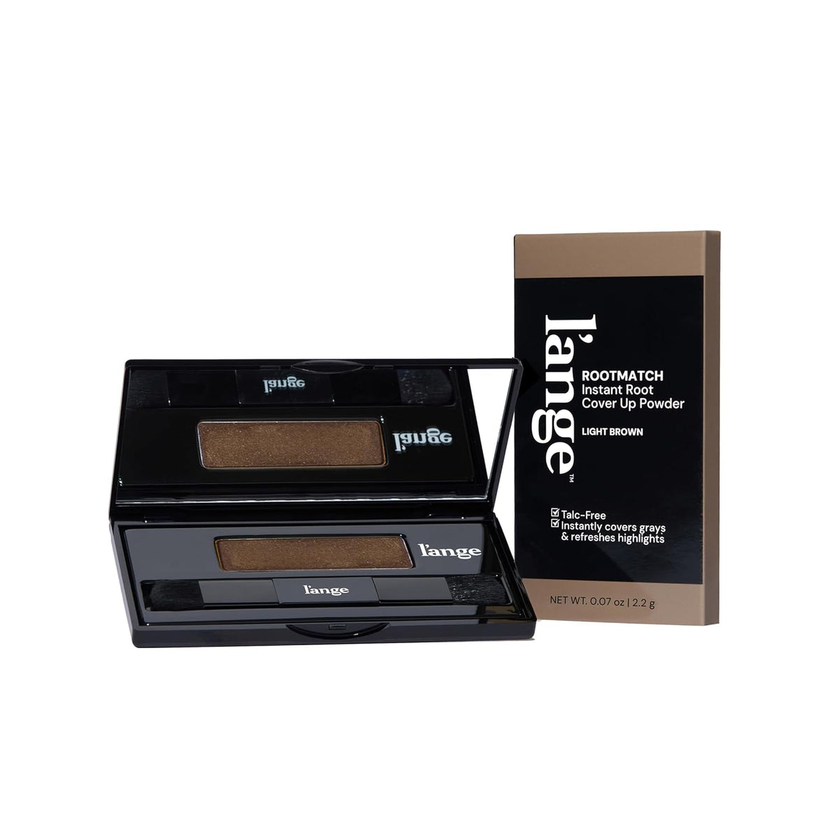 L'ANGE HAIR RootMatch Instant Root Cover Up Powder | Conceals Grays & Sparse Spots | Extends Highlights | Transfer- & Water-Resistant | For All Hair Types (Light Brown)