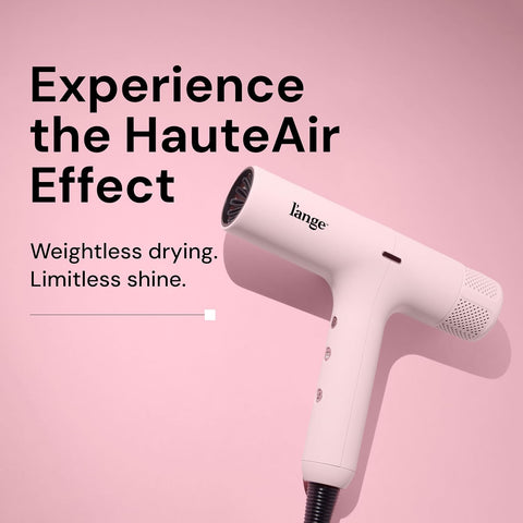 L'ANGE HAIR HauteAir Digital Professional Hair Dryer | LED Display for Precision Heat Control | Fast-Dry Brushless Motor with Cool Shot | Negative Ion Technology | Lightweight & Self-Cleaning (Blush)