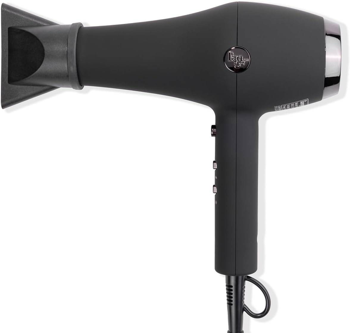 L’Ange Hair Soleil Professional Hair Dryer | Fast Drying Ionic Blow Dryer for Frizz-Free Results | 3 Heat Settings with Cool Shot Feature | Lightweight Hairdryer with Concentrator 1875W | Black