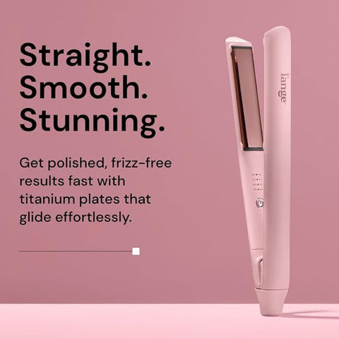 L’Ange Hair Straight Forward Titanium Flat Iron | Professional 2-in-1 Hair Styling Iron | 1" Snag-Free Hair Straightener | Fast Heat-Up, Adjustable Temperature, Auto Shut-Off, Dual Voltage, Blush