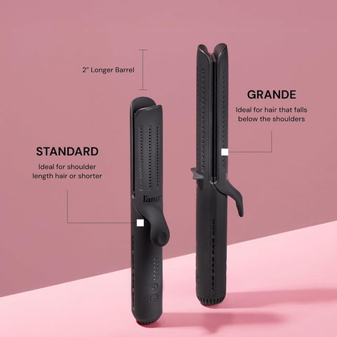 L'ANGE HAIR Le Duo Standard 360° Airflow 2 in 1 Straightener and Curler | 1 Inch Curling Wand & Titanium Flat Iron with 3.5" Plates | Hair Straightener & Curler for Short to Medium Hair (Black)