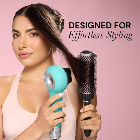 L’Ange Hair Axia HaloRing Ionic Hair Dryer | High Speed Professional Blow Dryer for Smooth, Frizz-Free Styles | Lightweight Brushless Motor with Concentrator & Wall Mount | 4 Heat Settings | Blue