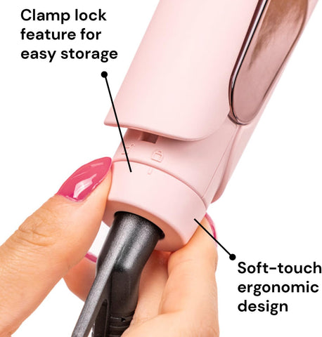 L'ANGE HAIR Le Titane Titanium Flat Iron | Hair Straightener with Curved Edges for Versatile Styling | Dual Voltage Flat Iron with Infrared Heat & Adjustable Temperature | 1.75" Blush