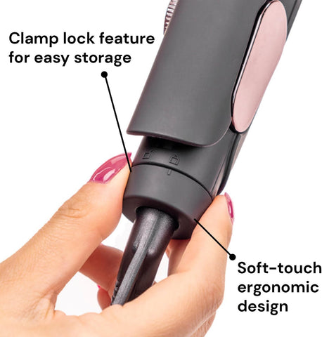 L'ANGE HAIR Le Titane Titanium Flat Iron | Hair Straightener with Curved Edges for Versatile Styling | Dual Voltage Flat Iron with Infrared Heat & Adjustable Temperature | 1.75" Black