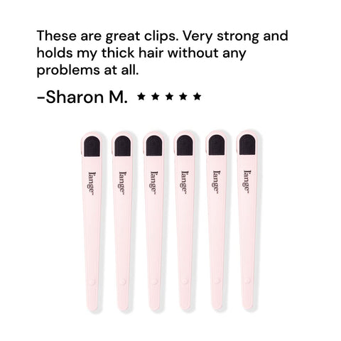 L'ANGE HAIR Rubber Sectioning Hair Clips | Narrow-Tipped Design | For Parting & Sectioning Hair | Easy Grip Handles | Professional Styling Results | 6-Pack (Blush)