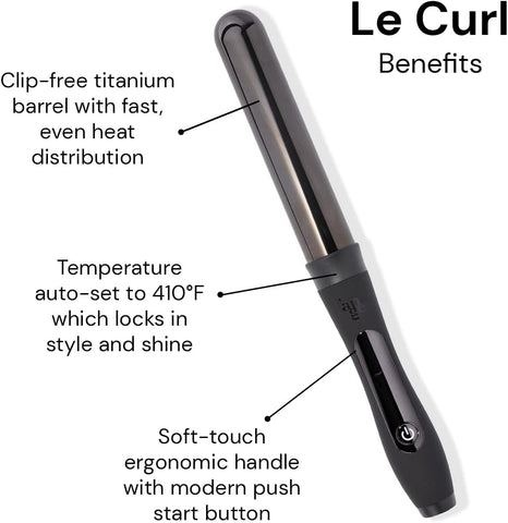 L'ANGE Hair Le Curl 32 MM Titanium Curling Wand | Professional 1.25 Inch Curling Iron for All Hair Types | Clip Free Hair Curler | Best Curling Wand for Tighter Curls & Beach Waves