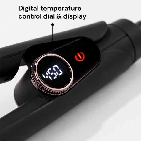 L'ANGE HAIR Le Titane Titanium Flat Iron | Hair Straightener with Curved Edges for Versatile Styling | Dual Voltage Flat Iron with Infrared Heat & Adjustable Temperature | 1.75" Black