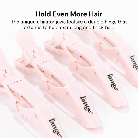L’ange Alligator Hair Clips | Wide Teeth | Double-Hinged Design | For Sectioning & Securing Hair | Professional Styling Results | 4-Pack (Blush)
