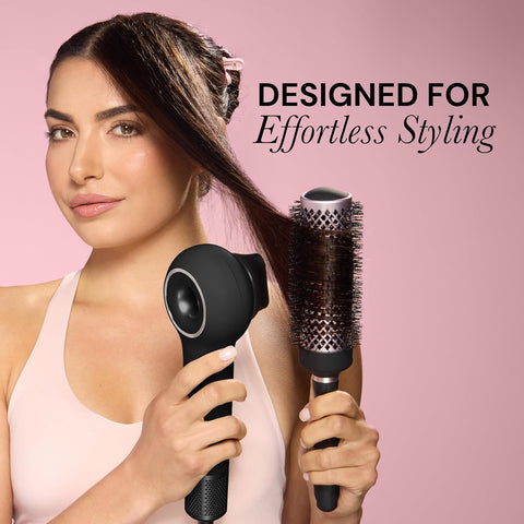 L’Ange Hair Axia HaloRing Ionic Hair Dryer | High Speed Professional Blow Dryer for Smooth, Frizz-Free Styles | Lightweight Brushless Motor with Concentrator & Wall Mount | 4 Heat Settings | Black
