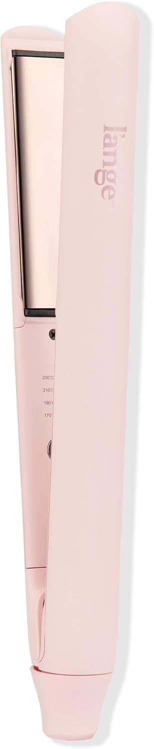 L’Ange Hair Straight Forward Titanium Flat Iron | Professional 2-in-1 Hair Styling Iron | 1" Snag-Free Hair Straightener | Fast Heat-Up, Adjustable Temperature, Auto Shut-Off, Dual Voltage, Blush